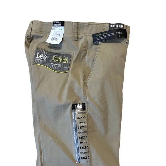 Bundle Of 2 Lee Extreme Motion Straight Fit Straight Leg Men 32X30 Khaki & Stone - Picture 4 of 10